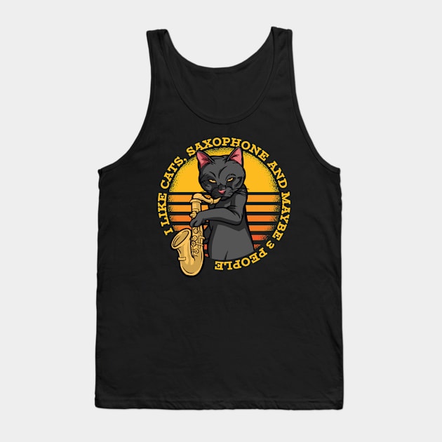 I Like Cats, Saxophone, and maybe 3 people Tank Top by Hamster Design